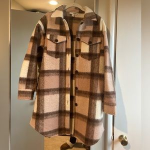 Pink plaid shacket